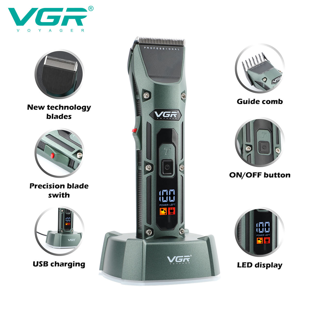 Vgr V-696 novo metal popular s - Men'S Grooming Clippers avaliação e preço